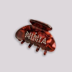 Logo Hair Clip - Burgundy